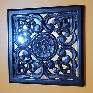 Wood decorated mirror